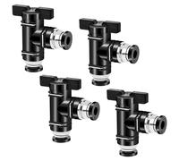 TINGJS Conector Neumático Diámetro Interior 8 mm Ángulo Recto Válvula de Bola Neumática Válvula Manual Neumática Puede Controlar la Apertura y el Cierre del Fluido 4 Piezas