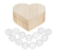 TINGKU Arras de Boda Catolica Set de monedas de boda - 13 monedas de unidad de plata para la ceremonia de boda católica, elegantes Recuerdos Para Boda con caja de madera en forma de corazón
