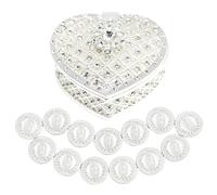 TINGKU Arras mexicanas de oro para boda católica, Arras de Boda Cristiana, Nuestra Señora de Guadalupe Monedas Decoración de Boda (Silver, Caja de corazón estilo D)