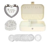 TINGKU - Arras para Boda Católica, monedas de boda cristianas Conjunto de monedas de boda española, 13 bendiciones únicas, recuerdos de matrimonio significativos caja de cuero-monedas de plata DD