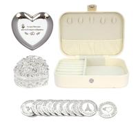 TINGKU Custom Wedding Coin Set - Arras para Boda Católica, 13 bendiciones únicas, caja de cuero de recuerdos de boda significativa-Silver Coins DD