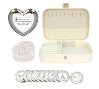 TINGKU Custom Wedding Coin Set - Arras para Boda Católica, 13 bendiciones únicas, caja de cuero de recuerdos de boda significativa-Silver Coins HB