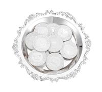 TINGKU English Arras de Boda con Plato, Las Arras para Boda de Matrimonio, Regalos de Boda, Arras de Boda Ceremonia Novios, Monedas de Unidad, Ceremonia de Boda - Plata