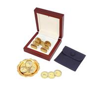 TINGKU Juego de monedas de uniforme de boda personalizado - Arras para boda católica accesorios de boda - Monedas Arrhae con cajas de madera (Gold)