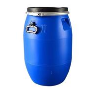 TINGMIAN Barril de almacenamiento azul multifunción de plástico, contenedor de agua, gran parte superior abierta, alta calidad alimentaria con tapa y anillo de cierre para envío (160 L)