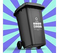 TINGMIAN Cubo de basura exterior grande de 80 l, 100 l, 120 l, 240 l, cubo de basura de cocina para exteriores, resistente, con ruedas y tapa, perfecto para casa y garaje (negro, 240 L)