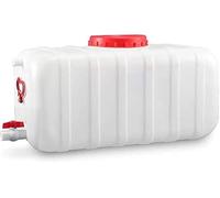 TINGMIAN Depósito de agua de plástico de 110 L, almacenamiento cuadrado horizontal de 200 L/340 L con tapa y válvula para acampar al aire libre, cubo de emergencia para el hogar (150 L)