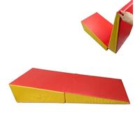 TINGMIAN Esterilla plegable inclinada para gimnasia, entrenamiento grande con base antideslizante y asa de transporte para gimnasio en casa, forma de habilidad, yoga, aeróbico (120 x 60 x 35 cm)