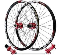 TINGMIAN Juego Ruedas Bicicleta MTB, Llanta Aleación Aluminio Rodamiento Sellado HG Eje Pasante 142 Mm Delantera Y Trasera 32H, For Casete 7-12 Velocidades(THRU AXLE Front+Rear,24 inch)