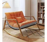 TINGMIAN Mecedora Doble Cómoda Dormitorio con Acolchado Transpirable Y Reposabrazos,Tumbona Jardín Exteriores Moderna Relajante Ergonómica(Orange,Golden Feet)