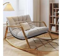 TINGMIAN Mecedora Doble Cómoda Dormitorio con Acolchado Transpirable Y Reposabrazos,Tumbona Jardín Exteriores Moderna Relajante Ergonómica(Gray,Golden Feet)