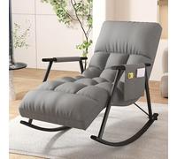 TINGMIAN Mecedora Dormitorio Respaldo Ajustable con Reposabrazos Cómoda Sofá Tumbona Ergonómica for Jardín, Sala Estar Interior