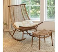 TINGMIAN Mecedora Exterior con Reposapiés, Perfecta For Sala Estar Dormitorio Oficina Y Jardín Mecedora Interior For Relajación Y Comodidad