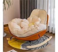 TINGMIAN Mecedora Exterior Patio Moderna Silla Reclinable con Cojín Acolchado For Porche, Sala Estar, Patio, Jardín(Orange)