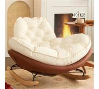 TINGMIAN Mecedora Exterior Patio Sillón Lectura Extragrande For Interior con Cojín Acolchado Reclinable For Porche, Sala Estar, Patio, Jardín, Patio(Brown)