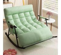TINGMIAN Mecedora Gran Tamaño Mecedoras Interior Ancha Y Moderna Tapizada Cómoda, Reclinable Doble(Green)