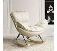 TINGMIAN Mecedora Interior,Cómoda Silla Dormitorio,Sillón Deslizante con Cojín Acolchado Ideal For Leer, Sala Estar Y Oficina Casa(Off White)