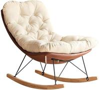 TINGMIAN Mecedora Moderna Tapizada Cómoda Mecedora Interior con Asiento Y Respaldo Acolchados For Sala Estar Y Dormitorio(Brown)