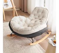 TINGMIAN Mecedora Moderna Terciopelo Piel Ciervo con Respaldo Alto Cómoda Adultos Ideal For Dormitorio Y Sala Estar, Interior Y Exterior(Grey)