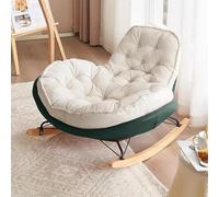 TINGMIAN Mecedora Moderna Terciopelo Piel Ciervo con Respaldo Alto Cómoda Adultos Ideal For Dormitorio Y Sala Estar, Interior Y Exterior(Green)