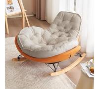 TINGMIAN Mecedora Moderna Terciopelo Piel Ciervo con Respaldo Alto Cómoda Adultos Ideal For Dormitorio Y Sala Estar, Interior Y Exterior(Orange)