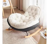 TINGMIAN Mecedora Moderna Terciopelo Piel Ciervo con Respaldo Alto For Interiores Exteriores.Cómoda Y Relajada For Adultos, Ideal For Dormitorio Y Sala Estar(Orange)