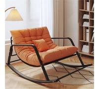 TINGMIAN Mecedora Patio Exterior con Cojín Acolchado, Reclinable For Sala Estar Habitación Infantil, Porche, Jardín Y Patio Trasero(Orange)