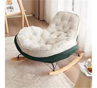 TINGMIAN Mecedora Sala Estar Moderna Silla Mecedora con Cojín Terciopelo Piel Ciervo for Interior Y Exterior, Cómodas Y Relajadas Sillas Mecedoras Adultos For Dormitorio Y Sala Estar(Green)