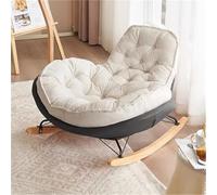 TINGMIAN Mecedora Sala Estar Moderna Silla Mecedora con Cojín Terciopelo Piel Ciervo for Interior Y Exterior, Cómodas Y Relajadas Sillas Mecedoras Adultos For Dormitorio Y Sala Estar(Grey)
