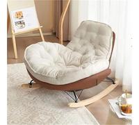 TINGMIAN Mecedora Sala Estar Moderna Silla Mecedora con Cojín Terciopelo Piel Ciervo for Interior Y Exterior, Cómodas Y Relajadas Sillas Mecedoras Adultos For Dormitorio Y Sala Estar(Coffee)