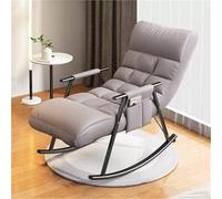 TINGMIAN Mecedora Sillón Reclinable Sala Estar Dormitorio Tela Tecnológica Cómoda con Bolsillos Laterales(Light Grey)