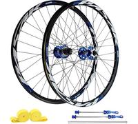 TINGMIAN MTB 26 27.5 29 Ruedas de freno de disco 32H de aleación de aluminio y bujes HG, rueda delantera 100 x 9 mm/trasera 135 10 compatible con 7-12 velocidades (azul, 27.5 pulgadas)