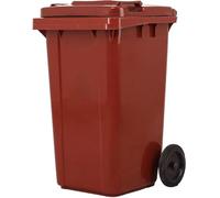 TINGMIAN Papelera exterior con tapa de plástico de gran capacidad, cubo de basura cilíndrico largo para clasificación exterior, 4 colores basura exterior (Brown,100L)