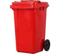 TINGMIAN Papelera exterior con tapa de plástico de gran capacidad, cubo de basura cilíndrico largo para clasificación exterior, 4 colores cubo de basura exterior (Red,100L)