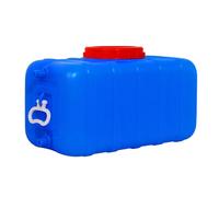 TINGMIAN Pipa de tanque de agua azul, cubo de camping cuadrado con tapa y mango para almacenamiento de coche, exteriores y emergencias (100 L)