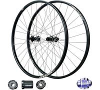 TINGMIAN Ruedas Bicicleta MTB Aleación Aluminio Doble Capa, Rodamientos Híbridos/sellados Con Bloqueo 54T, Llanta Ciclismo Eje Pasante 110x148 Mm for 7-12 Velocidades(HG,26 INCH)