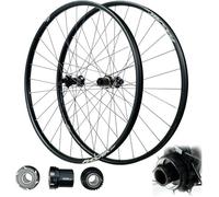TINGMIAN Ruedas MTB 26/27,5/29 Pulgadas Rodamientos Sellados Trinquete Aleación Aluminio 54T, Llanta Ciclismo Bicicleta con Eje Pasante 110 148 Mm 28 Orificios(Black-C Hub,27.5 INCH)