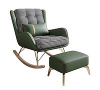 TINGMIAN Sillón Mecedor Sala Estar Sillón Reclinable Tapizado, Cómodo con Almohada Lumbar Y Reposapiés, Ideal For Leer Y Tomar Una Siesta(Green)