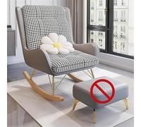 TINGMIAN Sillón Mecedor Sala Estar Sillón Reclinable Tapizado Cómodo con Reposapiés For Leer Y Tomar Una Siesta(Grey,No Ottoman)