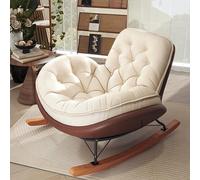 TINGMIAN Sillón Reclinable Tapizado Mecedora Moderna con Respaldo Alto Sillón Individual Ocio Moderno for Patio, Patio Trasero, Balcón, Porche(Suede Fabric)