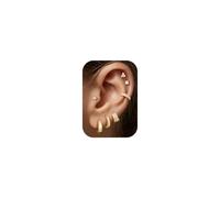 TINGN 7 pares de aretes hipoalergénicos de acero quirúrgico para orejas sensibles, chapados en oro de 14 quilates, aretes de cartílago para mujer, aretes de aro de espalda plana para múltiples