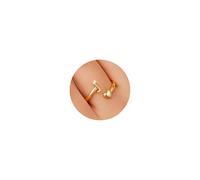 TINGN Anillo de oro para mujer y niña, chapado en oro de 14 quilates, resistente al agua, con letras, apilable, anillo para el pulgar, declaración, regalo para mujeres, novias, niñas, joyas