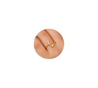 TINGN Anillo de oro para mujer y niña, chapado en oro de 14 quilates, resistente al agua, con letras, apilable, anillo para el pulgar, declaración, regalo para mujeres, novias, niñas, joyas, Metal no