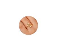 TINGN Anillo de oro para mujer y niña, chapado en oro de 14 quilates, resistente al agua, con letras, apilable, anillo para el pulgar, declaración, regalo para mujeres, novias, niñas, joyas