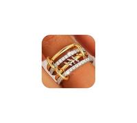 TINGN Anillos apilables para mujer, chapados en oro de 14 quilates, resistentes al agua, juego de anillos dorados, anillo para el pulgar, anillo hipoalergénico para mujeres y hombres, 52