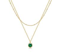 TINGN Cadena de oro para mujer, colgante de piedra natal chapada en oro de 14 quilates, cadena de 12 meses, piedra natal, regalo de cumpleaños para mujeres, niñas, Navidad, aniversario de boda, Cobre