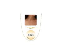 TINGN Cadena de plata de ley 925 para mujer, ancho ajustable, 1 mm, cadena de plata 925, sin colgante, 36 cm-60 cm, 14 Zoll(36CM), Plata esterlina