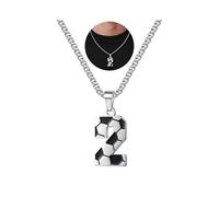 TINGN Cadena de plata para hombre de acero inoxidable Fútbol Cadena Digital 1-20 Colgante Joyería de moda para 2026 Copa del Mundo Día de San Valentín Regalos para Hombres Él Padre Amigo Marido, Acero