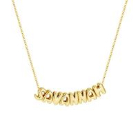 TINGN Collar con nombre personalizado para mujer, chapado en oro de 14 quilates, elegante joyería ideal para regalos de cumpleaños para mujeres, niñas y adolescentes, Cobre