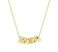 TINGN Collar con nombre personalizado para mujer, chapado en oro de 14 quilates, elegante joyería ideal para regalos de cumpleaños para mujeres, niñas y adolescentes, Cobre